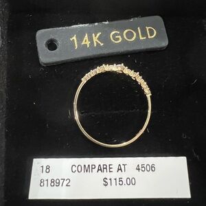 14K Gold Thin Baguette Accent Ring - Gold